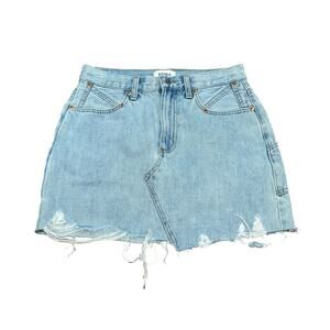 PISTOLA Mini Skirt Womens Size 26‎ Denim Light Wash Asymmetrical Cargo Pockets